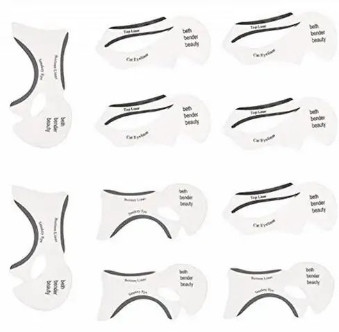 Hot Selling 2021 Clear Eyeliner Cards Eyebrow Shaper Makeup Stencils Beauty Shaping Tools Transparent Cat Stencil