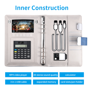 Cuaderno inteligente Digital con pantalla LCD MP4 de 4,3 pulgadas, Powerbank inalámbrico, negocios, bloqueo de huella dactilar, Bloc de notas diario - Product Image 4