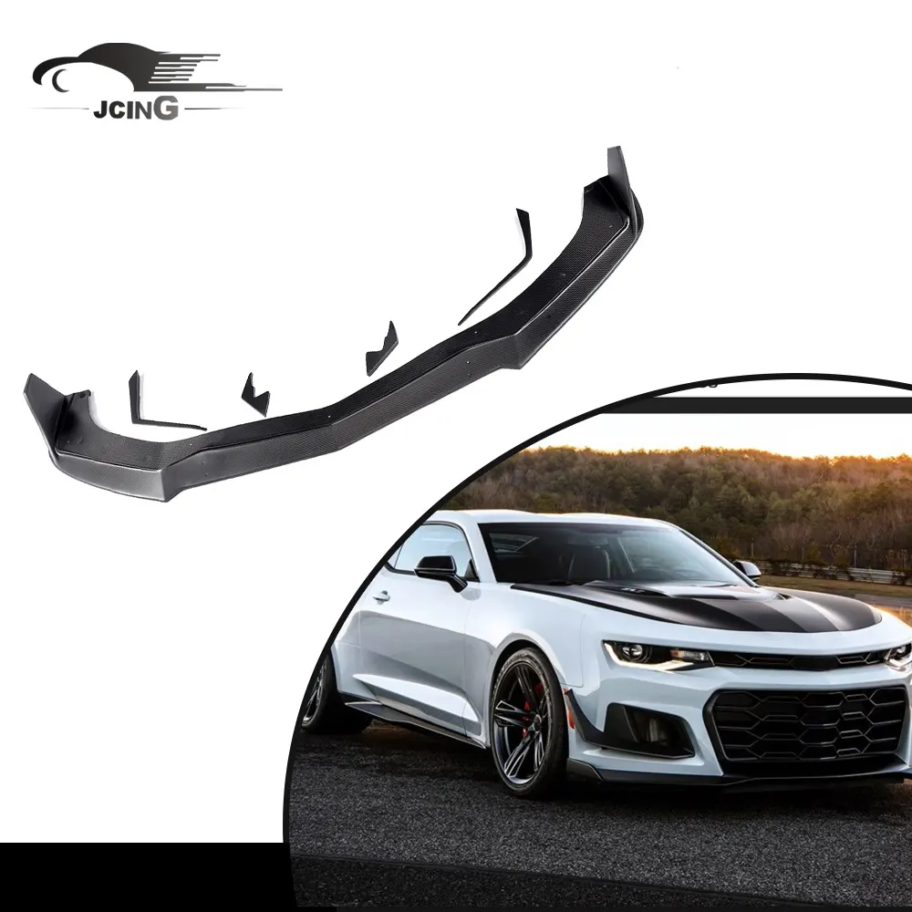 Accessoires de voiture légers Style SS pour Chevy Camaro lèvre de pare-chocs avant en Fiber de carbone 2014-2015