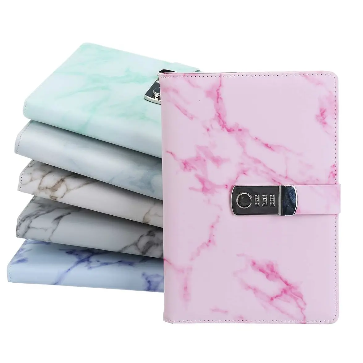 Cuaderno de tapa dura A5 PU, con contraseña, diario, con candado, novedad