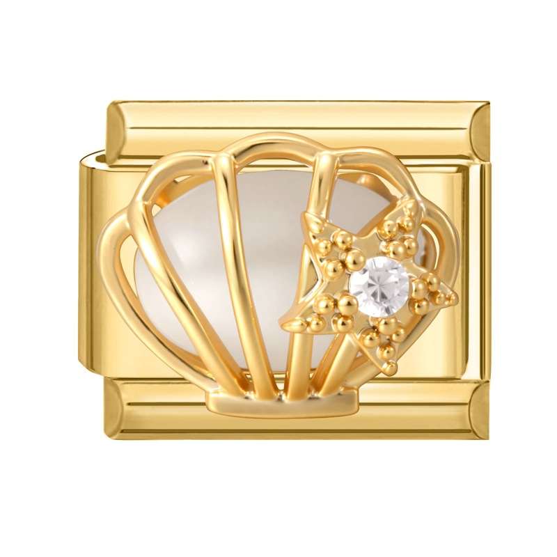 Shell on gold background