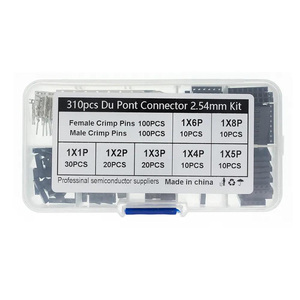 310Pcs/set 2.54mm Male+Female Dupont Wire Jumper Line Cable <strong>1</strong>/2/3/4/5/6/<strong>8</strong> Pin <strong>Header</strong> Connector Housing Electronic DIY Kit - Product Image 1