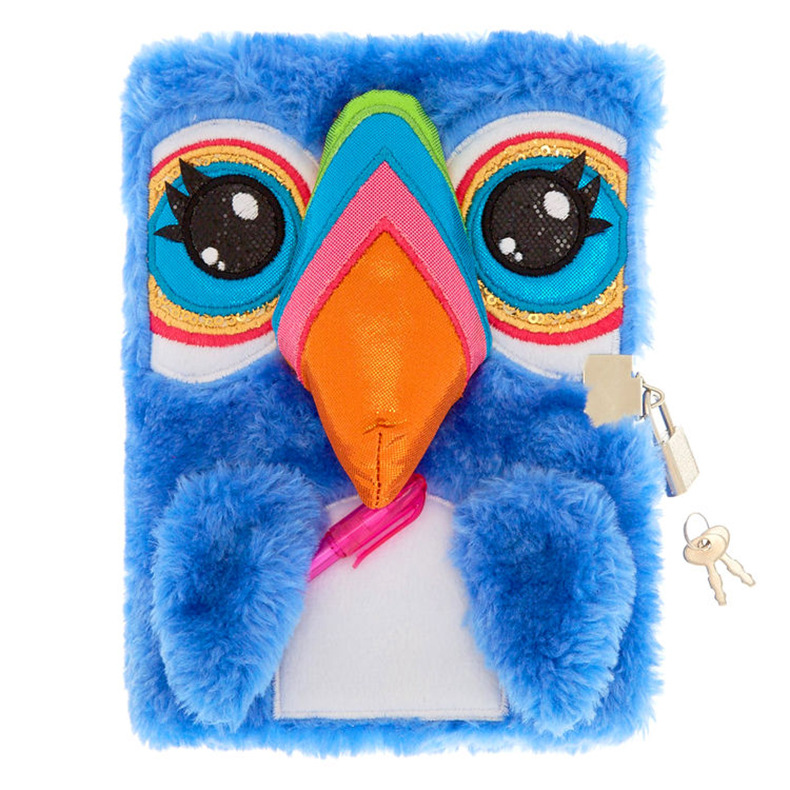 Seaygift, fábrica de China, venta al por mayor, económico, kawaii, diario de felpa, diario de viaje, cuaderno mullido con cerradura - Product Image 5