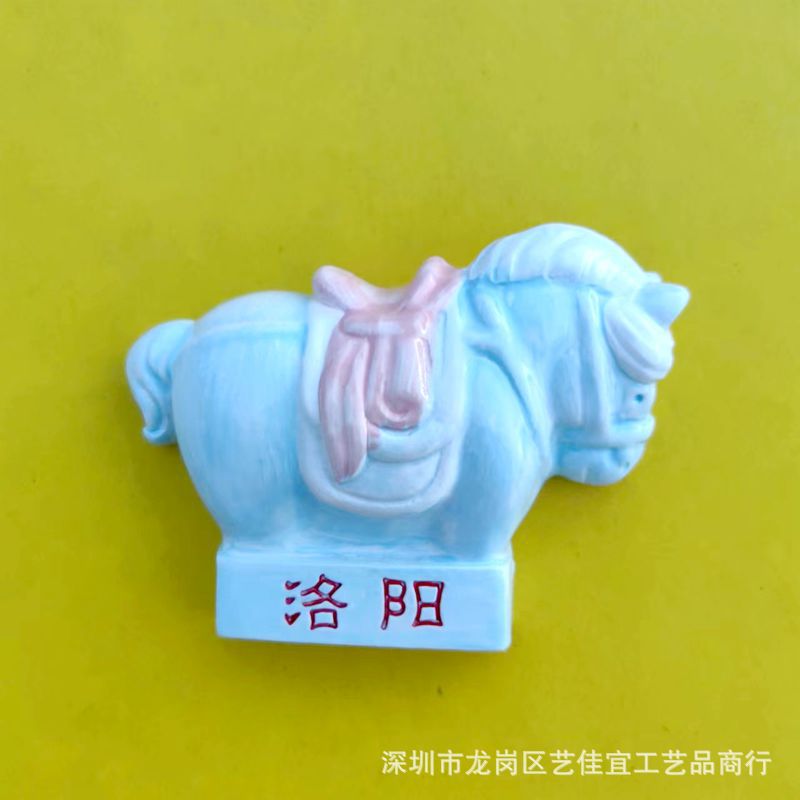 Tang Sancai piccolo cavallo grasso-stile blu