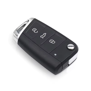 3 düğmeli yedek araba anahtarı Flip Case otomatik anahtar kabuk Fob kapak bıçak ile VW Golf 7 MK 7 için Fit - Product Image 4