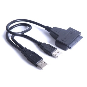 USB de alta velocidad 2,0 a nuevo adaptador de Cable DE DATOS DE 7 + 15 pines 22 pines 2,5 3,5 pulgadas Dual USB 3,0 Cable de accionamiento fácil con puerto de alimentación de CC