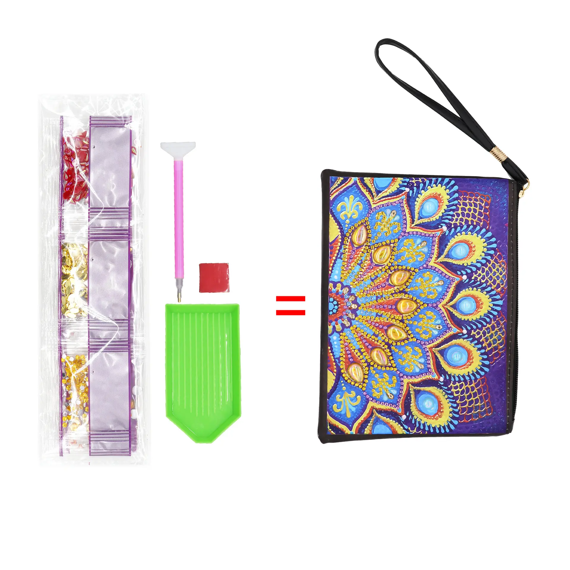 Flower Crystal Women Gifts Shoulder Chain Embroidery Purse Wallet Butterfly Cross Shaped 5d Diy Diamond Painting Zipper Bag
