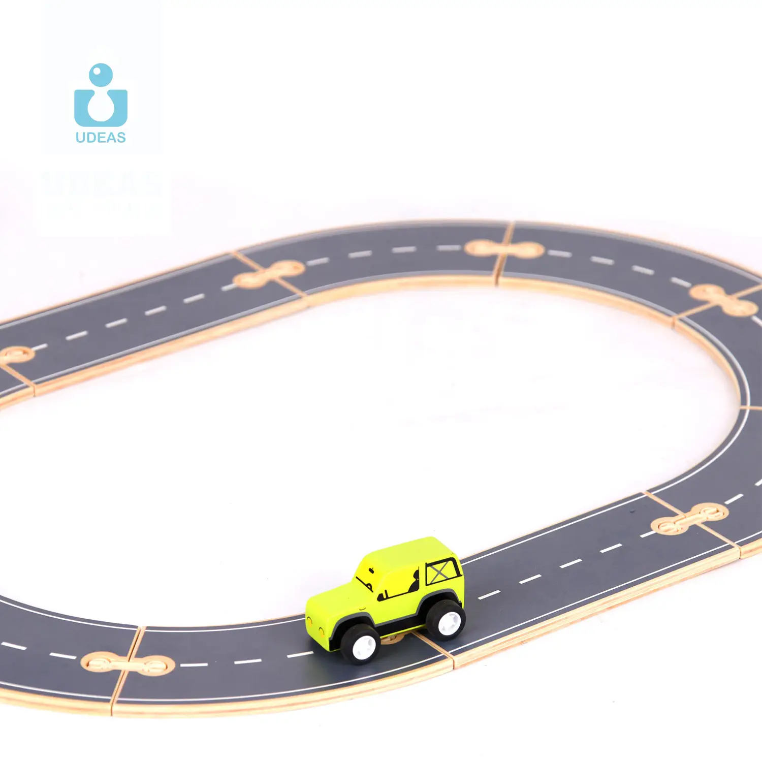 UDEAS डीलक्स DIY पहेली खिलौना लकड़ी राजमार्ग ट्रैक छोटे से सेट स्लॉट मिनी कार खिलौना