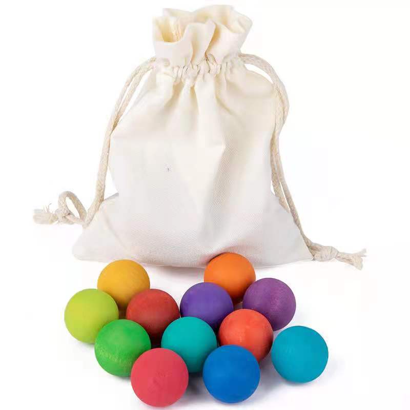 12 boules arc-en-ciel (givré) - 3.5*3.5*3.5cm