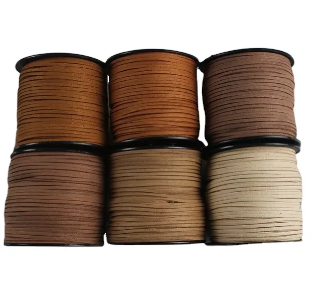 Cordón de encaje de gamuza sintética de 2,6mm Cordón de cuero sintético colorido para hacer bricolaje