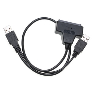 40厘米双USB 2.0至Sata 7 + 15 22针适配器电缆SATA数据线，适用于2.5英寸硬盘驱动器HDD线 - Product Image 5