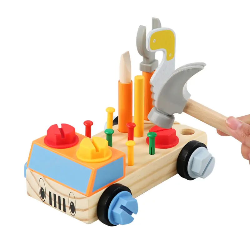 En çok satan sınır ötesi yürümeye başlayan kombinasyonu oyuncaklar ahşap tornavida ve somun cıvata Roleplay sabitleme kiti ile oyuncak arabalar