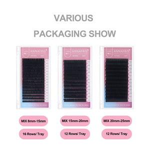 ANNAFRIS Black Mega Volume Soft and Very Light Synthetic Silk <strong>Lashes</strong> 0.05 0.07 0.10 0.12mm Wispy <strong>Lash</strong> Extensions - Product Image 2