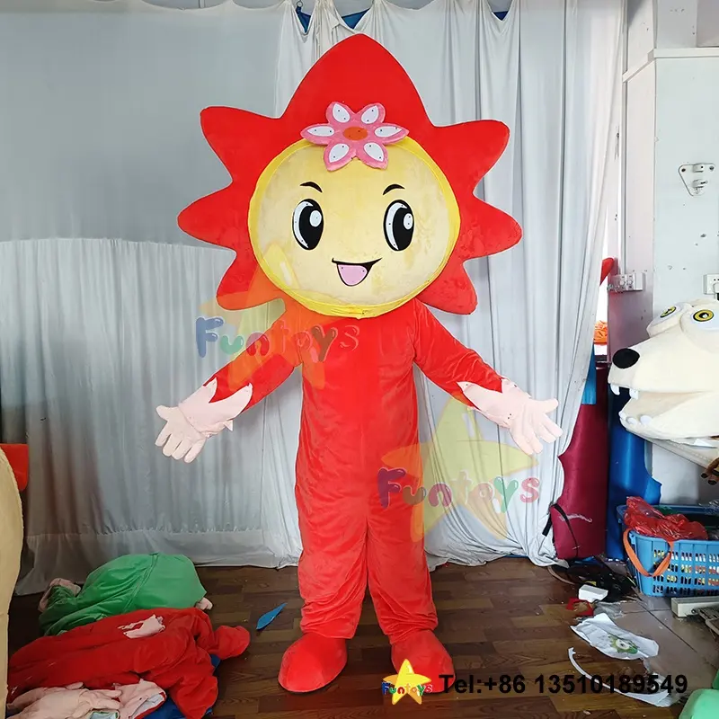 Funtoys personalizzato per adulti bellezza fiore del sole rosso fata ragazza cartone animato mascotte costume pianta racconti anime cosplay mascotte halloween