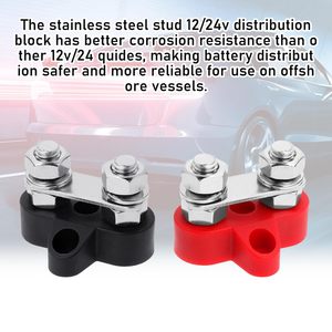 2 PCS Power Distribution Block Bus Bar 12v 200a Battery Wire Terminal Block M8 <strong>Dual</strong> Studs Battery Distribution Block <strong>Busbar</strong> - Product Image 6