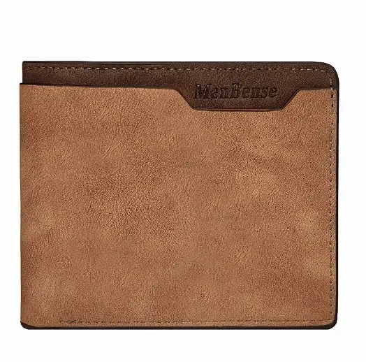 De moda aburrido polaco cartera hombre cartera monedero slim de cuero de la PU plegable cartera para hombre