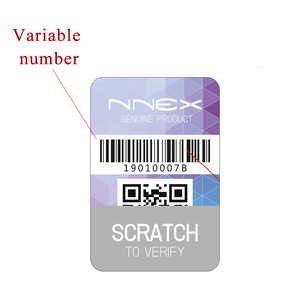 Security Logo Holigraphic Hologram Laser Sticker Variable Qr <strong>Code</strong> Anti-counterfeit Label Scratch Off Serial Number Sticker - Product Image 1