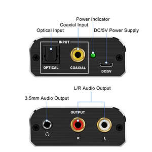 Convertidor de audio digital a analógico con Adaptador convertidor coaxial de audio micro USB de 192kHz para sonido estéreo - Product Image 2