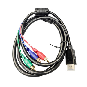 Cable hdmi a RCA macho a 3rca, Adaptador convertidor de componente AV para HDTV (sin función de conversión de señal), color negro - Product Image 1