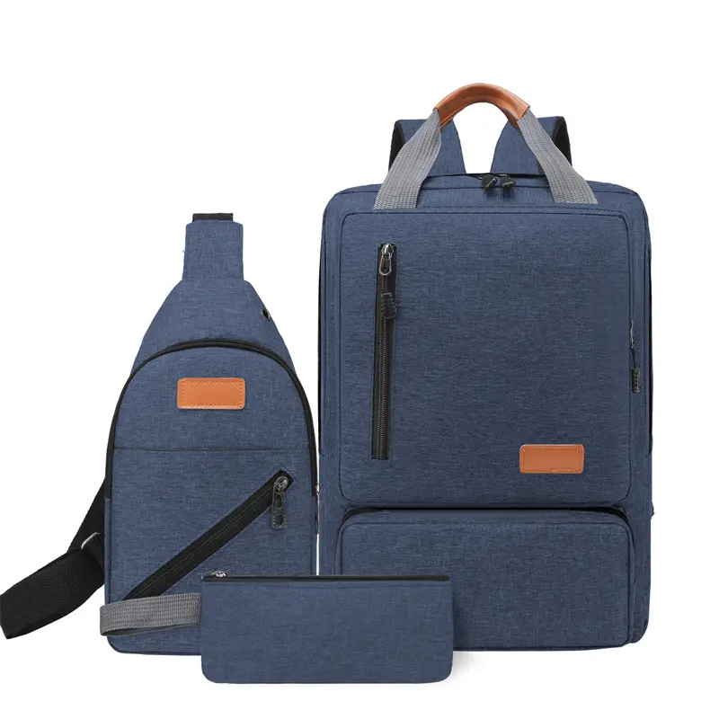 メーカー卸売バックパック旅行バッグレジャー男性と女性の3セット同じ学生バッグコンピュータバッグ