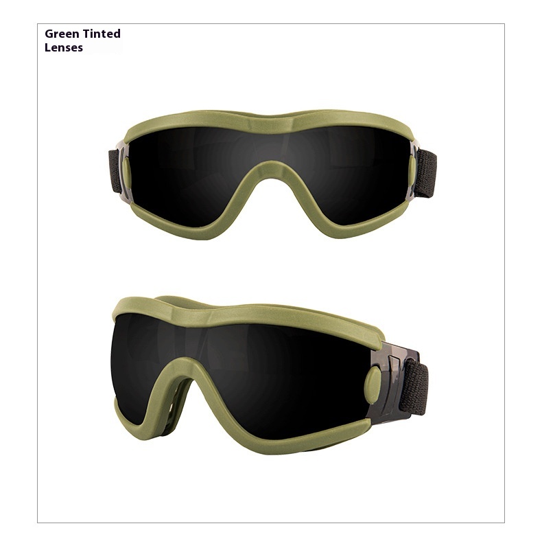 Monture verte, verres noirs