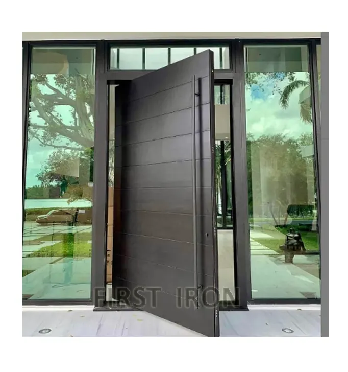 Puerta pivotante exterior, puerta principal sólida, diseño moderno, puerta delantera, gran oferta