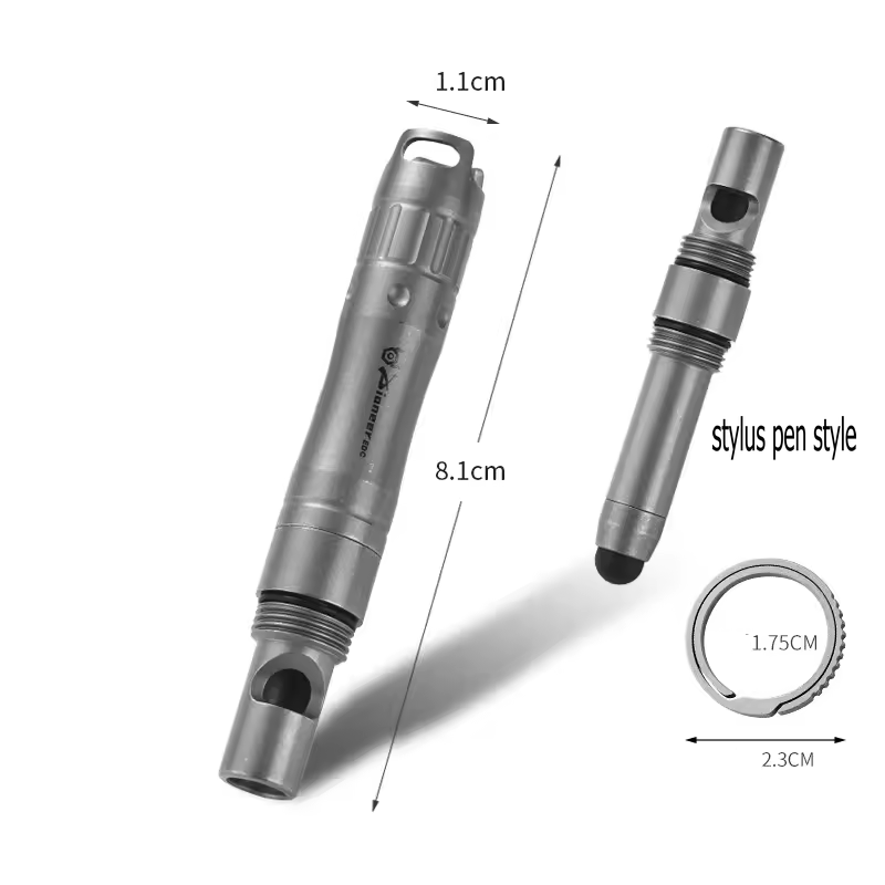 Stone washed touch screen pen ( titanium ring)