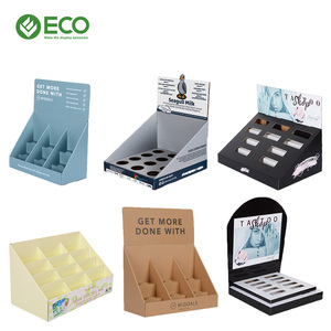 Estante de exhibición de mostrador de piso de cartón personalizado ecológico PDQ Karton caja de exhibición con gancho para POS para soporte de cartón de papel Pop Mart