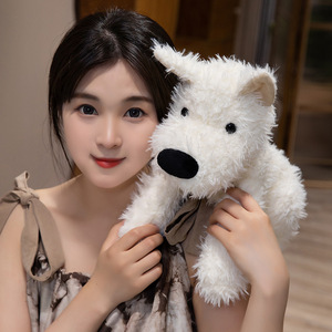 誕生日プレゼント用の新着ホワイトパピーぬいぐるみぬいぐるみウェストハイランドホワイトテリアぬいぐるみ - Product Image 6