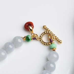 Natural Emerald Bracelet Hetian <strong>Jade</strong> Blooming Rich Southern Red Agate Small Drip Bracelet Retro Chinese <strong>Style</strong> Female Accessories - Product Image 5