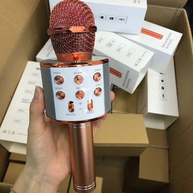 Microfone sem fio alto-falante para crianças, microfone de karaoke para celular e alto-falante