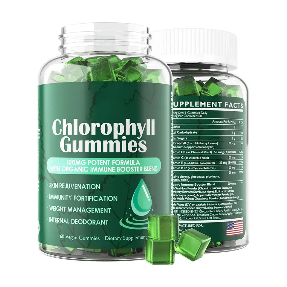 Popolare mercato globale caramelle gommose Chlorophyll Gummies Immune e supporto digestione integratore alimentare senza zucchero
