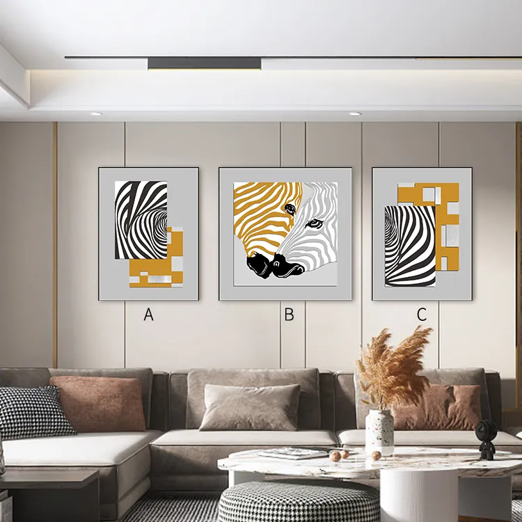Grosir Pabrik penjualan terlaris dekorasi rumah karya seni Hotel abstrak lukisan 3D dan seni dinding lukisan hewan