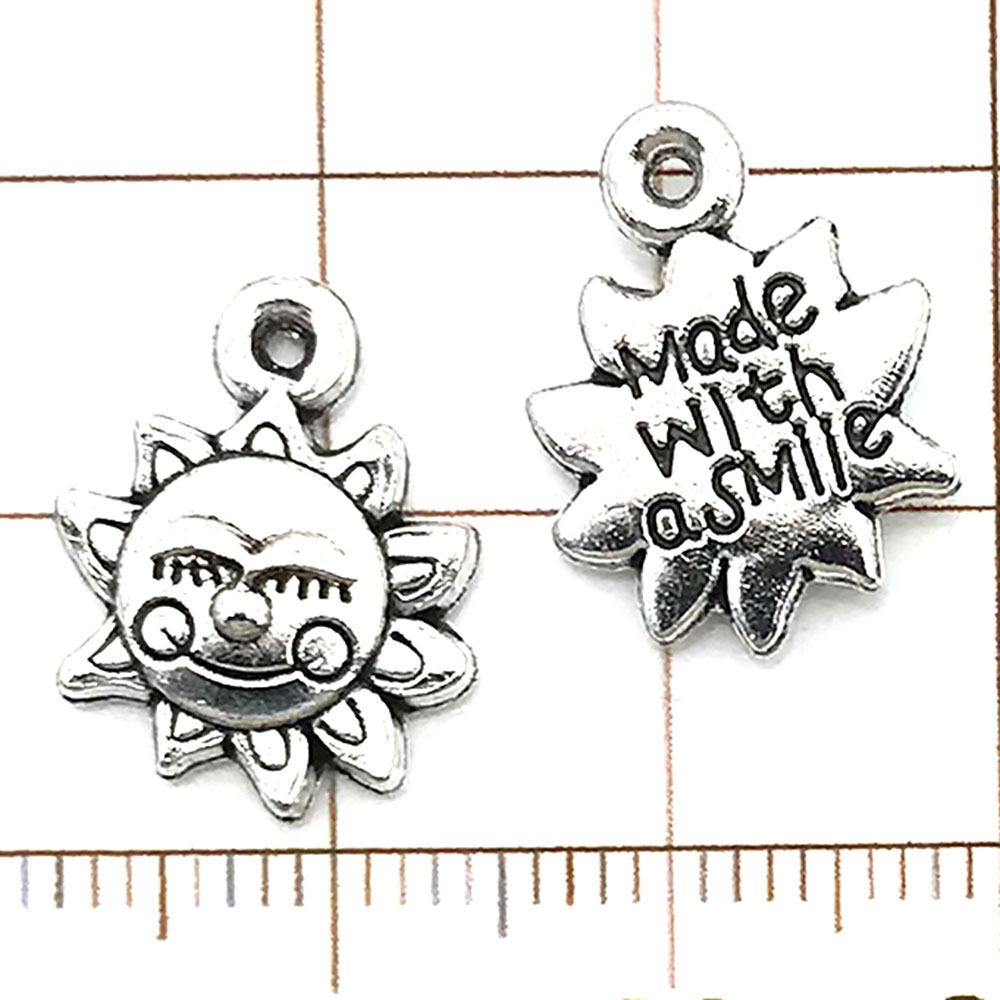 1 Ancient Silver Sun - 1.4g - 13*17mm - 10935