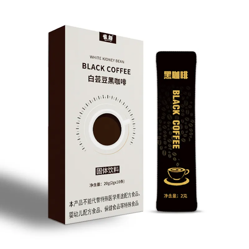 قهوة فورية عضوية مخصصة تحمل ملصقًا خاصًا من مصنع المصدر قهوة سوداء بيضاء مع حبوب كلية للبيع بالجملة