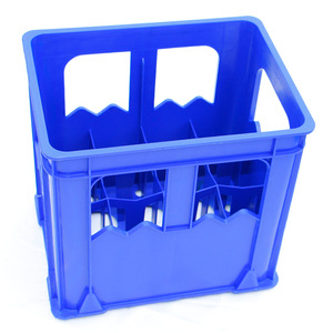 24 Bottle <strong>Stackable</strong> HDPE Plastic <strong>Crate</strong> With <strong>Mesh</strong> Design Beverage Storage Box for Wine and Beer Plastic Case - Product Image 1
