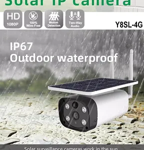 Cámara de seguridad alimentada por energía solar 2k hd para exteriores, sistema de vigilancia cctv con detección de movimiento, 3 cámaras infrarrojas led ir