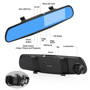 128G Memory Cycle Recording 4.3 Inch IPS Screen Full HD 1440P Car Video Recorder Dash Cam Dual Lens Rearview Mirror Camera - Product Image 3