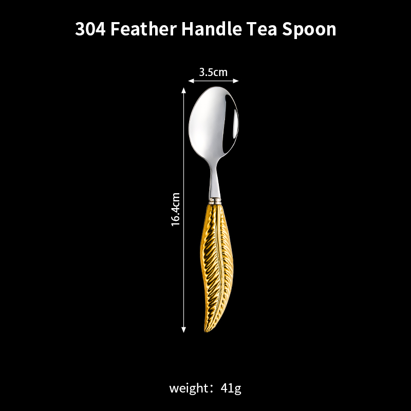 Cuillère à thé à manche en plumes 304