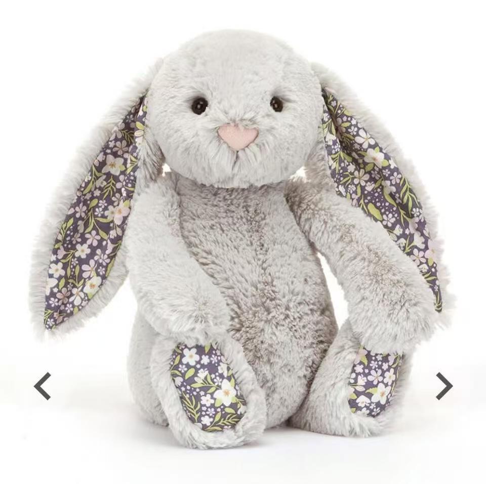 New silver floral rabbit 31cm
