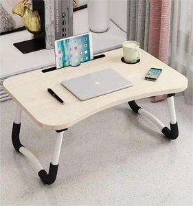 Escritorio de computadora Shaohua con portavasos, soporte para tableta, mesa plegable portátil para computadora portátil, no ocupa espacio y es fácil de almacenar