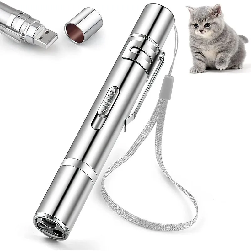 Usb ışık üç modları taşınabilir kapalı interaktif komik chaser oyun eğitim çeviklik pet lazer işaretçi için kedi köpek