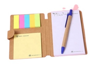 Bloc de notas Kraft en blanco a granel barato personalizado con bolígrafo y nota adhesiva - Product Image 3