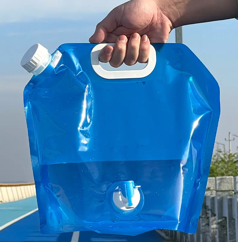 Bolsa transportadora de agua portátil plegable para coche, contenedor de 20L de capacidad para acampada