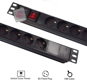 Germania tipo 1U PDU unità di distribuzione potenza montaggio Rack 110-250V germania tipo 16A 8 prese interruttore PDU - Product Image 2