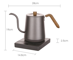0.9L 304 Stainless Steel Black <strong>Digital</strong> Smart Pour Over Coffee Tea 360 Degree Rotational Base Electric Goose Neck Kettle - Product Image 6