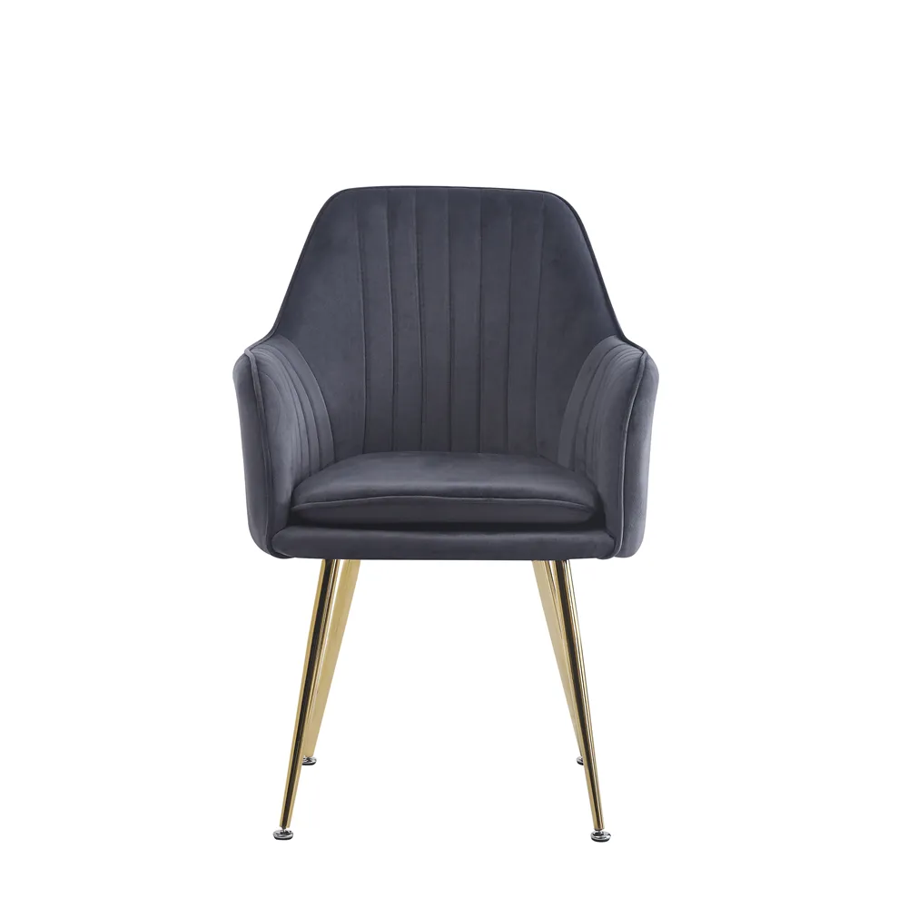 Vendita calda mobili per la casa nordic sedie manicure ergonomico moderno in velluto matrimonio sedia da pranzo gambe d'oro