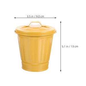 Mini papelera de oficina de metal, portalápices grande con estructura integrada, organizador de baño y cubos de basura - Product Image 2