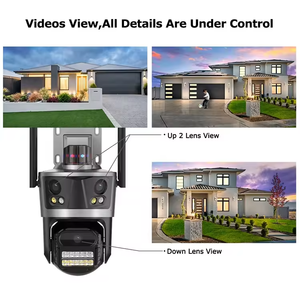 Tres lentes 4K Full Hd Video visión nocturna Wifi al aire libre Icsee Cctv sistema Smart Home Security Ptz Ip Camera