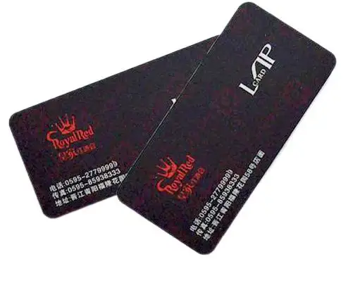 Logo personalizzato nero opaco laminazione tag nuovi chip biglietto da visita VIP